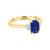 Color Change Sapphire Half Moon Diamond Ring - side 