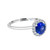 Round Blue Sapphire Ring with Diamond Halo -side 