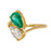 Toi et Moi Emerald and Diamond Ring -side