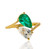 Toi et Moi Pear Shaped Emerald and Diamond Ring