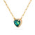 Heart Shaped Teal Sapphire Necklace 