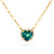 Heart Shaped Teal Sapphire Necklace 