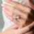 Oval Diamond Solitaire Engagement Ring with Hidden Halo on hand model