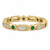 Diamond Baguette Eternity Wedding Band with Emeralds yellow gold