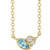 Blue Zircon Gemstone Necklace with Diamond Accents 