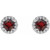 Garnet Diamond Halo Studs 