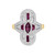 Ruby and Diamond Deco Style Ring 