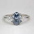 Blue Oval Lab Grown Diamond Three Stone Ring 