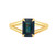 Emerald Cut Sapphire Ring on Double Gold Band 
