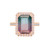 Bicolor Tourmaline Diamond Halo Ring 