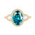 Blue Zircon Three Stone Diamond Ring 