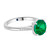 Platinum Round Emerald Ring  - side 