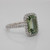 Emerald Cut Green Sapphire Halo Ring 