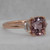 Padparadscha Rose Gold Ring with Cadillac Diamonds 