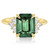 Emerald Cut Green Sapphire Ring with Diamonds 