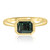 Teal Sapphire Bezel Solitaire East-West