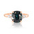 Cushion Teal Sapphire Rose Gold Ring 