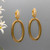 Oval Gold Hoop Earrings with Pave Diamonds Instagram
