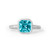 Square Blue Zircon Pavé Diamond White Gold Ring