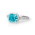 Blue Zircon Pavé Diamond White Gold Ring Side View