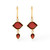 Garnet Hexagon & Pear Drop Earrings