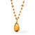 Citrine Pear Necklace on citrine bead chain side view