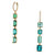 Green Blue Tourmaline Drop Earrings