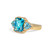 Three Stone Blue Topaz Cocktail Ring, Side view
