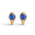 14k huggie style earrings with round blue sapphires 1.58cts