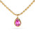 Pink Sapphire Pear Pendant on Ball Chain Closeup