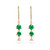 Emerald Diamond Drop Earrings in yellow gold