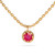 Ruby Round Pendant on Ball Chain Closeup