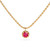 Ruby Round Pendant on Ball Chain