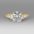 Multi-Stone Diamond Custom Engagement Ring with Brilliant Cut center flanked by two rounds and one marquise diamonds on each side