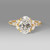 Multi-Stone Diamond Custom Engagement Ring with Oval Cut center flanked by one round and two marquise diamonds on each side