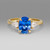 Oval Blue Sapphire with Diamond Kites- Engagement Ring