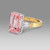 Fancy Pink Emerald Cut Lab Grown Diamond Engagement Ring with Tapered Baguettes- side view