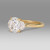 Cushion Cut Diamond Engagement Ring with Cadillacs-side view