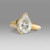 Salt and Pepper Pear Diamond Custom Engagement Ring in Gold