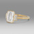Emerald Cut Diamond Three Stone Custom Engagement Ring -side view