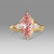 Fancy Pink Lab Grown Marquise Diamond Engagement Ring with White Pear Diamonds