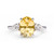 Oval Yellow Sapphire Three Stone Engagement Ring