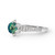 Star Flower Teal Sapphire Engagement Ring in Platinum Side