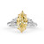 Yellow Marquise Diamond Floral Engagement Ring