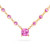 Pink sapphire necklace in 18k yellow gold featuring 9.30cts total with a 1.11ct cushion-cut center stone. A vibrant, elegant statement piece.