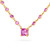 Pink sapphire necklace in 18k yellow gold featuring 9.30cts total with a 1.11ct cushion-cut center stone. A vibrant, elegant statement piece - side-view