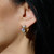 Lab Diamond Chubby Hoops Illuminate Collection-side and side view on figure