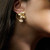 Yellow Gold Flower Pavé Diamond Earrings - on-figure