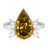 Fancy Pear Cognac Diamond Engagement Ring - front view