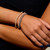 Rope Diamond Bracelet in yellow gold on model